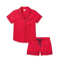 Women's Twill Short Sleeve Short Pajama Set in Anchors Away