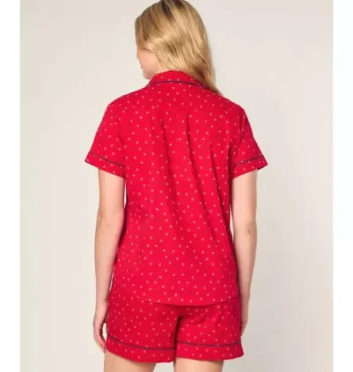 Women's Twill Short Sleeve Short Pajama Set in Anchors Away