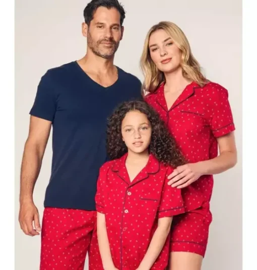 Women's Twill Short Sleeve Short Pajama Set in Anchors Away