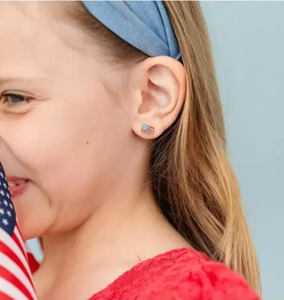 American Flag Stud Earring