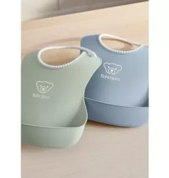 Baby Bib 2-Pack, Green / Blue