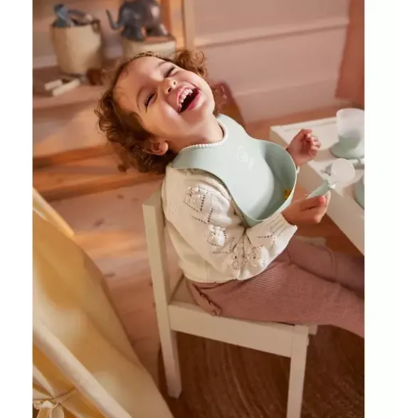 Baby Bib 2-Pack, Green / Pink