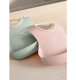 Baby Bib 2-Pack, Green / Pink