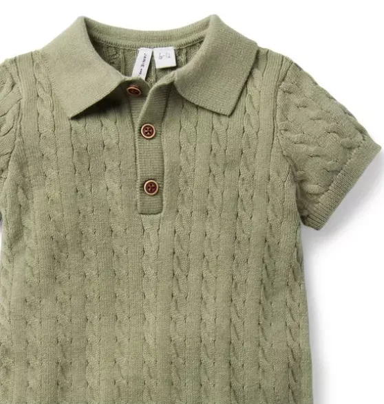 Baby Collared Cable Knit Romper