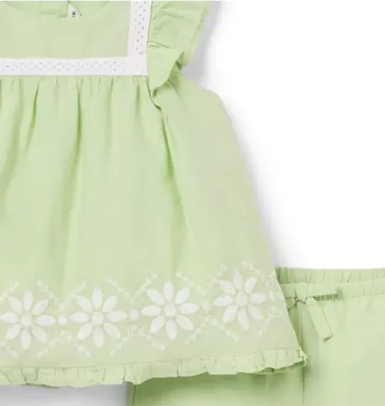 Baby Embroidered Floral Matching Set