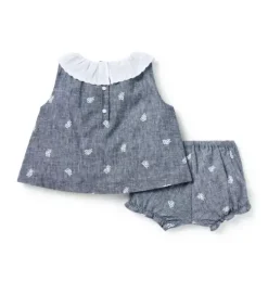 Baby Floral Linen-Cotton Matching Set