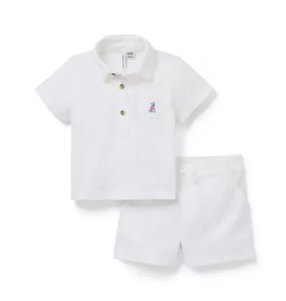 Baby French Bulldog Pique Matching Set