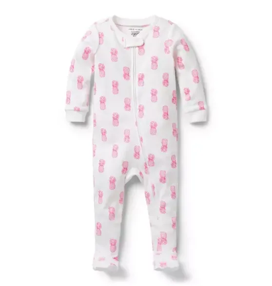 Baby Good Night Footed Pajama In Pineapple