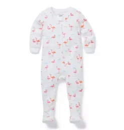 Baby Good Night Footed Pajama In Flamingo