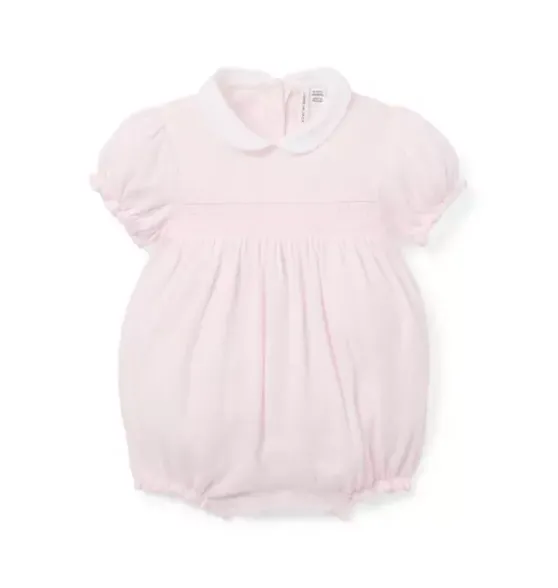 Baby Heart Pointelle Smocked Romper