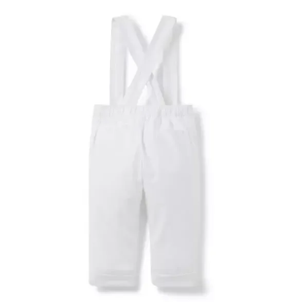 Baby Linen-Cotton Suspender Pant