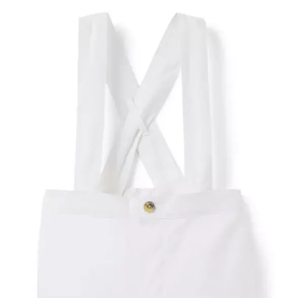 Baby Linen-Cotton Suspender Pant