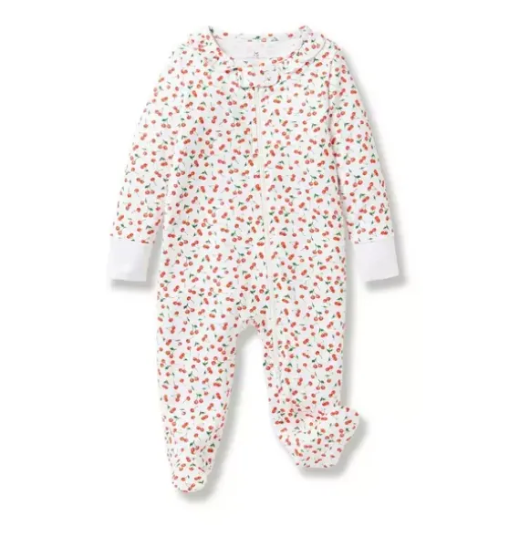 Baby Pima Romper in Cherry Orchard