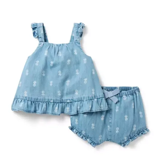 Baby Pineapple Ruffle Matching Set