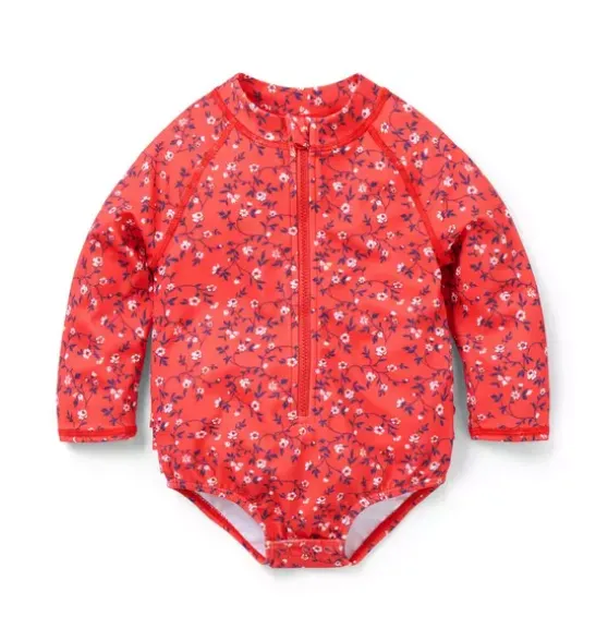 Baby Recycled Ditsy Floral Rash Guard Swimsuit
