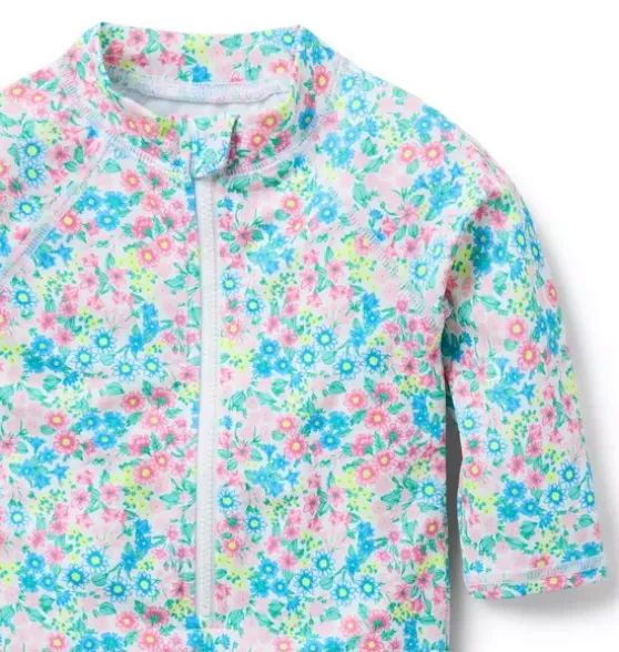 Baby Recycled Ditsy Floral Rash Guard Swimsuit