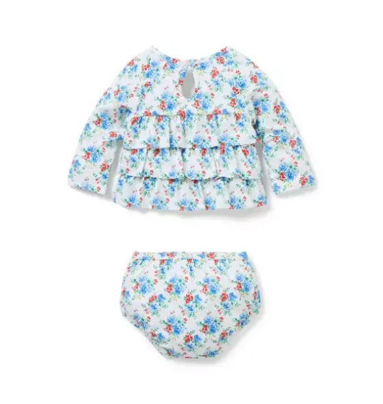 Baby Recycled Floral Rash Guard 2-Piece Swimsuit