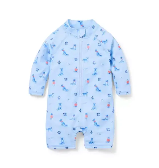 Baby Recycled Nautical Dog Rash Guard Swimsuit
