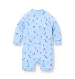 Baby Recycled Nautical Dog Rash Guard Swimsuit
