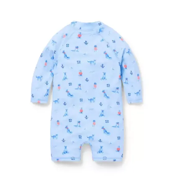 Baby Recycled Nautical Dog Rash Guard Swimsuit