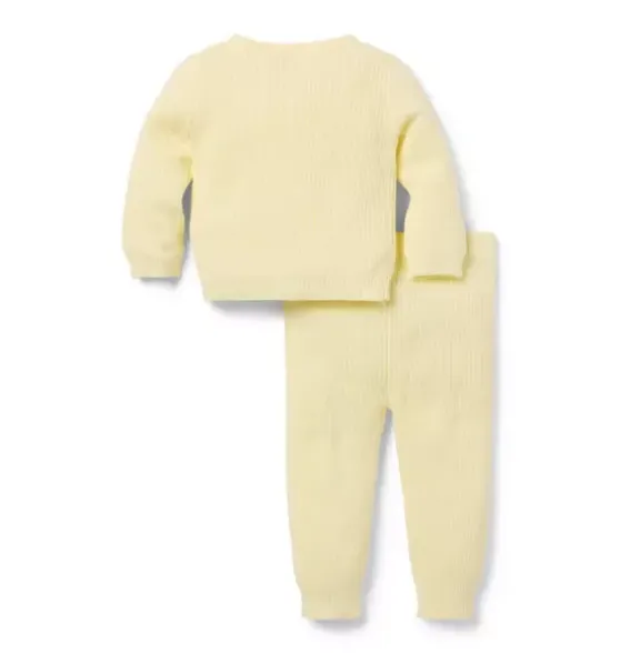 Baby Ribbed Cardigan Matching Set
