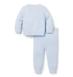 Baby Ribbed Cardigan Matching Set