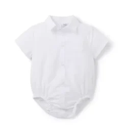 Baby Seersucker Collared Bodysuit