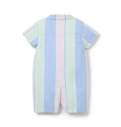 Baby Striped Seersucker Stripe Romper