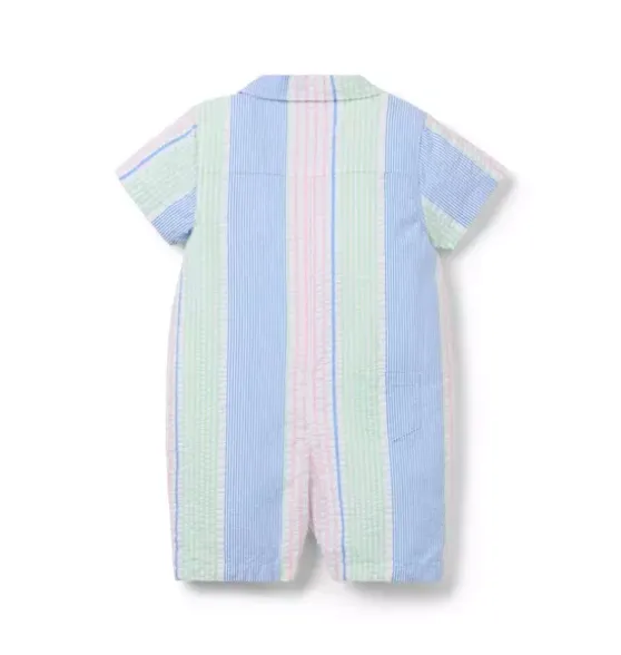 Baby Striped Seersucker Stripe Romper