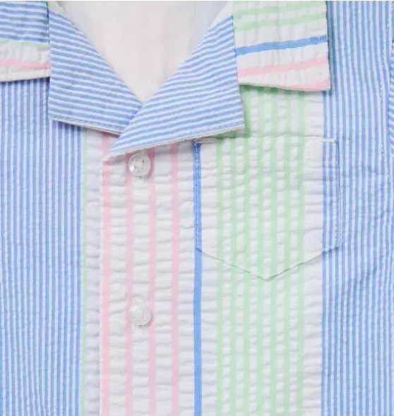 Baby Striped Seersucker Stripe Romper
