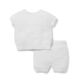 Baby Textured Stripe Sweater Set