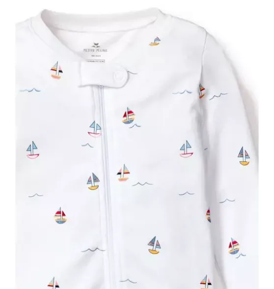 Baby's Pima Romper in Bateau