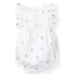 Baby's Twill Ruffled Romper in Bateau