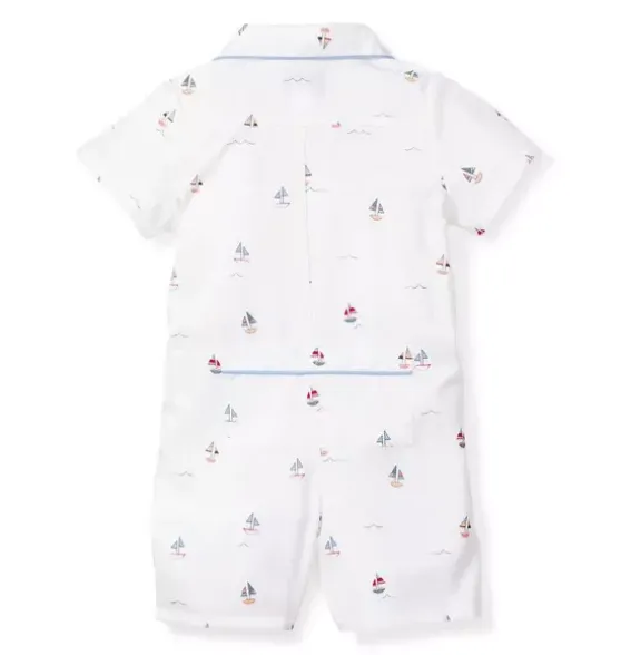 Baby's Twill Summer Romper in Bateau