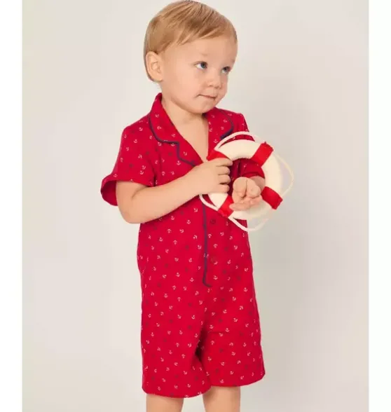 Baby's Twill Summer Romper in Anchors Away