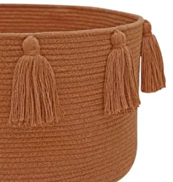 Basket New Tassels Chestnut