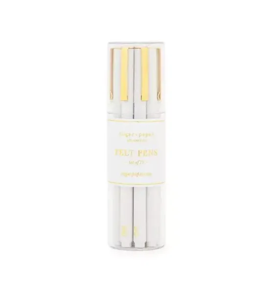Bulk Felt Pen Set, White (Set of 12)