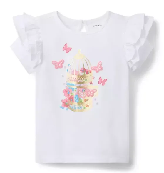 Butterfly Ruffle Sleeve Tee