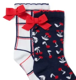 Cherry And Checked Sock 2-Pack