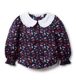 Cherry Collared Top