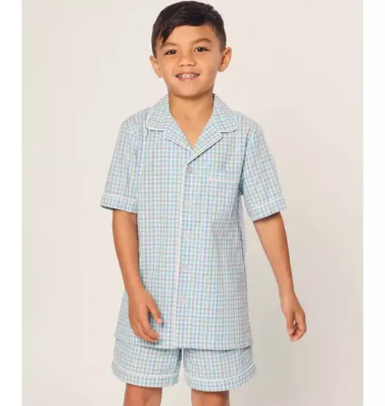 Childrens Twill Short Set in Spring Gingham