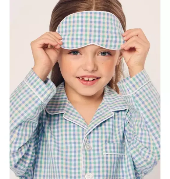 Childrens Twill Sleep Mask in Spring Gingham