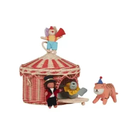 Circus Tent Basket - Red & Straw