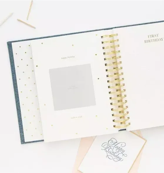 Cream and Black Pindot Baby Book