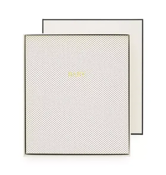 Cream and Black Pindot Baby Book