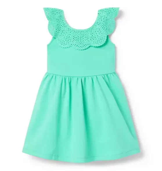 Crochet Collar Ponte Dress
