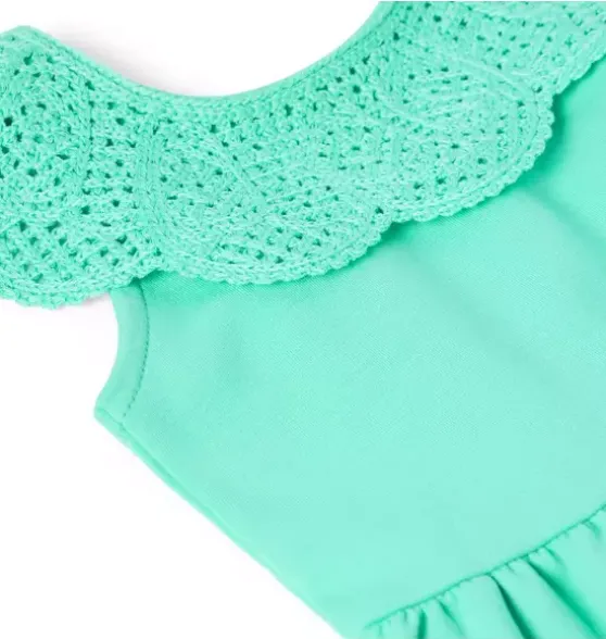 Crochet Collar Ponte Dress