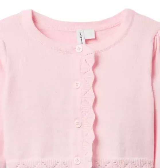 Crochet Trim Cropped Cardigan