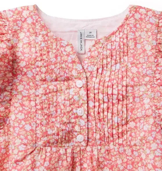Ditsy Floral Pintuck Dress