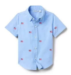 Embroidered Flag Oxford Shirt